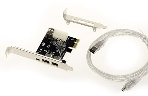 KALEA-INFORMATIQUE Tarjeta Controladora PCI Express PCIe a FireWire 400 IEEE1394a 2+1 Puertos 6 Puntos y 4 Puntos con Chipset Via VT6315. con Cable Ilink y Soportes de Perfil Bajo y Alto