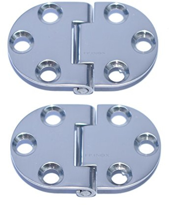 Charnière inox Gond Renversé 47x30mm Epais 1,5mm (Lot de 2)