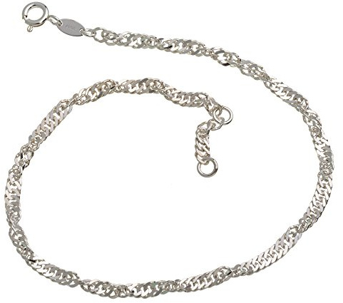 Fußkette Singapur 3mm Durchmesser 925 Silber Länge wählbar von 23-30cm