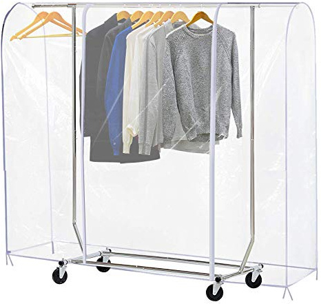 Ruibo Funda transparente para perchero de ropa, a prueba de polvo, con 2 cremalleras duraderas, protectores impermeables para ropa (L: 180 x 51 x 152 cm)