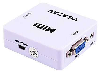 Mini convertisseur VGA vers AV RCA avec Port Audio 3,5 mm Audio vers PC HDTV Adaptateur VGA vers AV RCA pour Audio PC vers TV