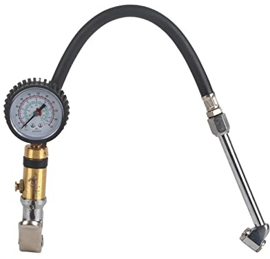 Tire Inflator,1/4 Tyre Air Inflation Pump Gun, 10-220psi Pressure Capacity, Pressure Dial Gauge Air Compressor Tool For Bike, Motorcycle, Automobile