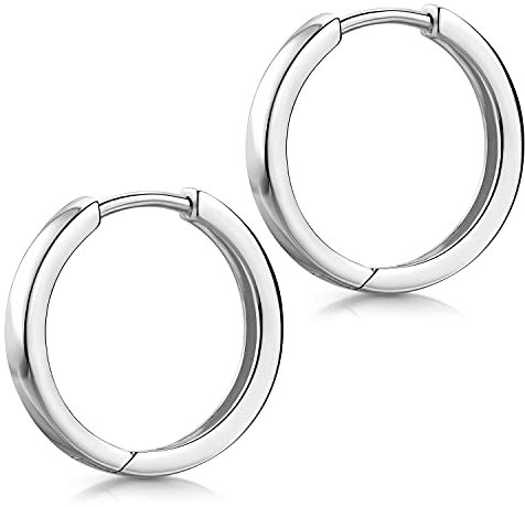 Materia Klappcreolen Silber 925 Herren 15mm SO-425