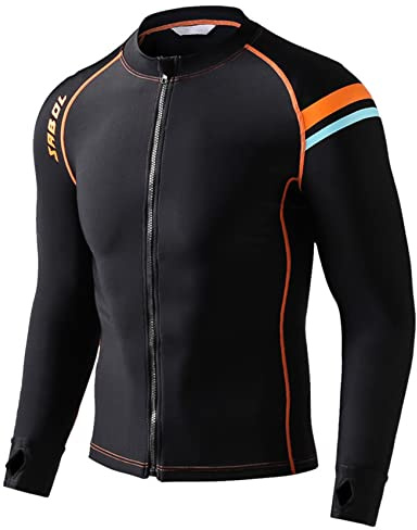 MYENA Men Surfing Diving Suits, Plus Size 4xl-5xl Surf Jacket Pants, UV Swim Shirt Long Sleeve Swimsuit Swimming Sailing Diving Tights,jacket,XXL