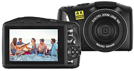 Andoer Digitalkamera, 4K/60FPS 48MP Hochauflösende Digitalkamera Multifunktionaler tragbarer 16-facher Digitalzoom-Videocamcorder mit 3,2 Zoll IPS-Bildschirm für Erwachsene/Senioren/Kinder