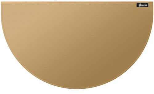 FLASLD Tappetino per camino ignifugo 80x150 cm, mezzo rotondo per focolare protegge i pavimenti dalle scintille di braci, marrone