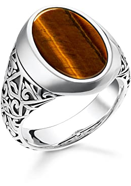 THOMAS SABO Ring Tigerauge 925 Sterlingsilber, Geschwärzt