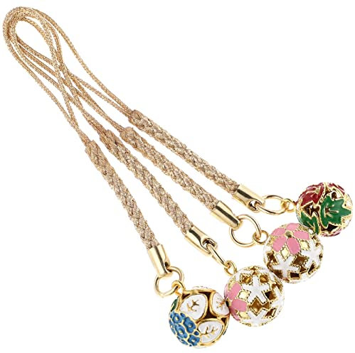 Hemobllo 4stücke Handyanhänger Mit Glöckchen Lanyards Für Handyhüllen Schlüsselanhänger Kleidungsstil Dekorationsanhänger Bastelmaterial Geschenkidee Haustierspielzeug Gemischter Stil