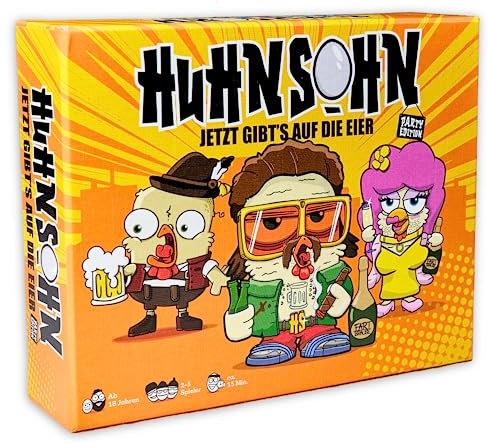 HUHNSOHN - Jetzt gibt´s auf die Eier - Trinkspiel für Erwachsene (+18) - Taktieren, Hühner clever einsetzen - Nichts für schwache Trinker!