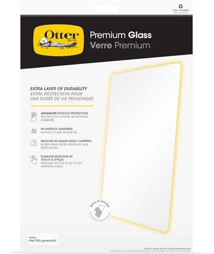 OtterBox Premium Glass Displayschutz für iPad (A16) 11/10. Generation | Für iPad 11 2025, 10.9 2022, gehärtetes Glas, hervorragender Kratzschutz