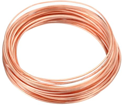 PATIKIL 99,9% Weicher Kupferdraht, 1 Stück 20 Gauge/0,8 * 0,8 mm Durchmesser 6 m/19,68 ft Halbrunde Spule Reiner Kupfer Basteldraht für Schmuckherstellung, Perlen, Gartenpflanzen