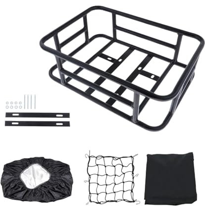 rockible Fahrrad Hinterer Korb, Fahrrad Gepäckträger, Reitstock Halter, Robuster Hinterer Fahrradkorb, Packtaschen für Rennräder, Fahrradzubehör, L