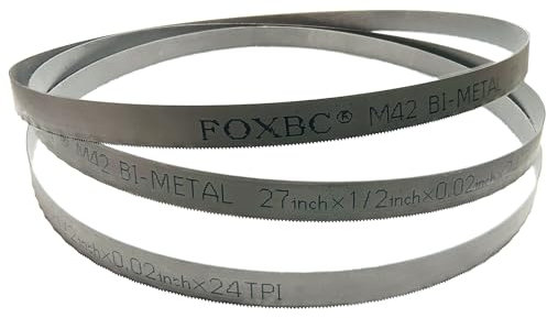 FOXBC 27 Inch Bandsaw Blades 24 TPI for DeWalt DCS377, Milwaukee Portable Band Saw Blade, 27″ x 1/2″ x .020″ 24 TPI - 3 Pack