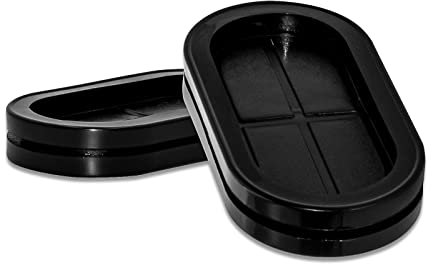 Flyshop 4PCS 20 x 35mm Drill Hole Durable Oval Synthetic Rubber Grommets Double-Sided Firewall Grommets Cable Grommets Dustproof Rubber Seal Washers for Wire/Machine/Pipe, Black