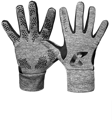 CATCH & KEEP Field Player Gloves - Warming Sports Gloves for Autumn and Winter with Strong Grip - Football Gloves Men and Women - Also for Other Sports - Available in Grey and Black