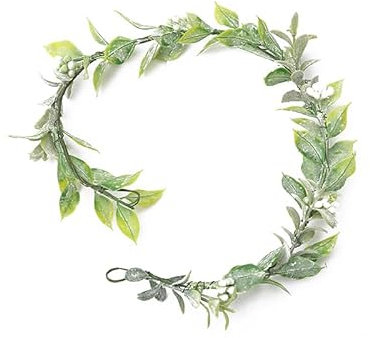 Blausky Boho Blumenkranz,Haarkranz mit Künstliche Blättern,Haarbänder Floral Girlande,Blumenkrone,Blumen Stirnbänder,Blumenkränze fürs Haar,für Damen Festival Party Hochzeit Strand Geburtstag,Grün