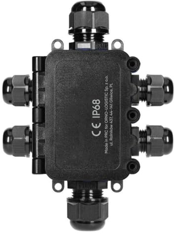 MIRATIC Wasserdichte Abzweigdose für Außenbereich IP68 Verteilerdose Aufputz HD Abzweigdose Aufputz 0,5 – 6,0 mm² Kabelanschlussdose Ø 7 – 12 mm UV und stoßbeständig IK09 (6 Wege: 2xM20, 4xM16)