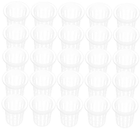 CAXUSD Cestini in Plastica Scanalata Per Vivaio, 50 Pezzi Bordo Largo Per Coltivazione Fuori Suolo, Acquaponica E, Facilitano La Crescita e La Manutenzione Delle Piante