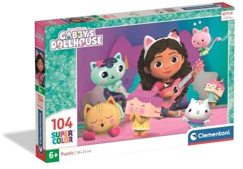 Clementoni Puzzle Gabby's Dollhouse 104 Stücke für Kindern 6-8 Jahre | Cartoon, Geschenk für Kinder, Puzzle für Kinder, Made in Italy, 25033