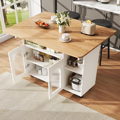 Isola della cucina, moderna mobili da cucina, mobile da cucina, carrello da portata rimovibile, carrello da pranzo con venature del legno, armadio a buffet, tavolo da pranzo multifunzione con spazio