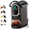CAFELFFE MK-609S Macchina da caffè a capsule 4 in 1 con pressione di 19 bar, infuso caldo/freddo, espresso compatto per casa e ufficio, Nes Original/DG/ESE/macinato, nero