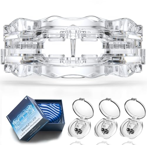 SilentZPro 2.0 – USA Designed FDA-Cleared Anti Snoring Mouthguard & Magnetic Nose Clips (Set of 3) – Fully Adjustable Anti Snore Mouthpiece with Patented Design for a Silent Night`s Sleep