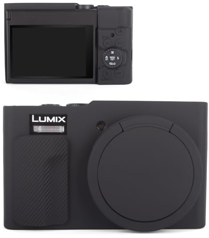 MUZIRI KINOKOO Silicone Case Compatible for Panasonic Lumix DC-TZ99/ZS99 Digital Camera - Soft Rubber DC-TZ99/ZS99 Protective Cover with Removable Lens Cover - Anti-Slip & Anti-Scratch -Black