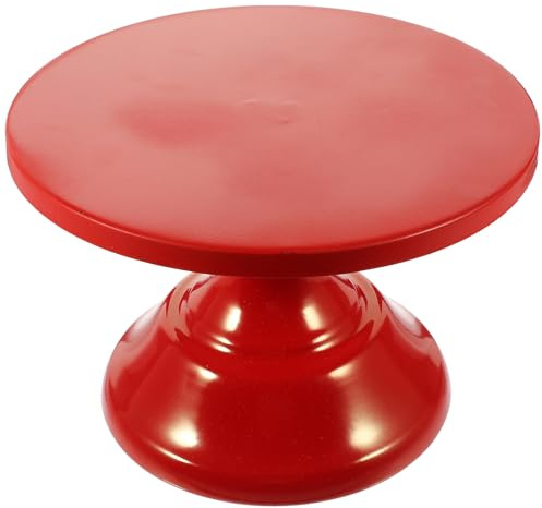 Ciieeo Vassoio Torta Rotondo Rosso in Metallo Alzata Per Dolci 7.87 in Supporto Per Cupcake E Frutta Piatto Decorativo Per Dessert Feste Matrimoni Banchetti Casa