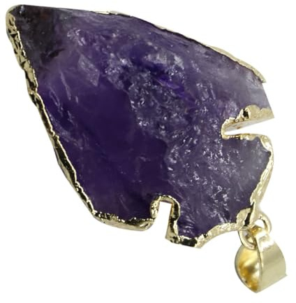 ifundom Ciondolo in Pietra Agata Naturale Viola a Forma di Punta di Freccia con Anello Pendente Accessorio Fai da Te per Gioielli da Donna per Collane Bracciali e Decorazioni