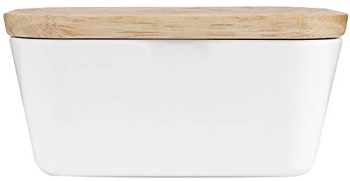 Cocoarm Beurrier Multifonctionnel en Bois avec Couvercle Hermétique et Couteau à Beurre pour Accessoires de Cuisine, Couvercles en Hêtre, Corps en Mélamine, Planche à Découper, Convient à (250#)