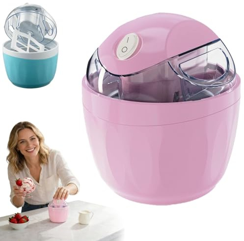 Petite machine à crème glacée pour la maison, machine à crème glacée douce de 500 ml avec contrôle à une touche, machine électrique automatique à gelato et à sorbet pour recettes familiales, seulement