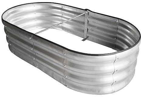 Mardili Raised Garden Bed Kit, Sliver Galvanized Raised Planter Box Outdoor for Vegetables, Large Bottomless Metal Raised Bed for Herb, Growing Fruits, Flower (4x2x1 ft，2 Pack)