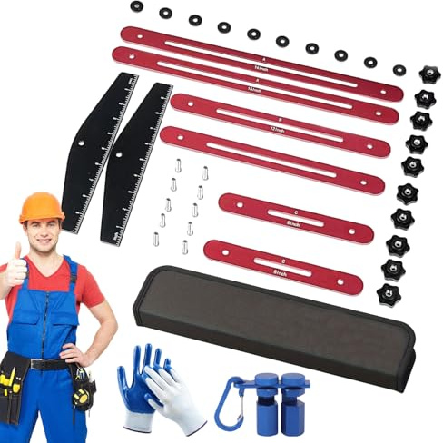 Adjustable Stair Tread Template Tool Set, Stair Tread Template Tool With Storage Bag, Adjustable Sliding Stair Gauge For Measuring And Installing Stairs, Risers, Easy To Use And Store (With Bag)