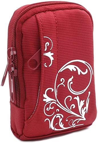 Bundlestar Baxxtar Borsa Custodia per fotocamere digitali compatte Stylish, in rosso (con tracolla - passante per cintura) ad esempio compatibile con Kodak Pixpro FZ53 FZ55 X55 ecc.