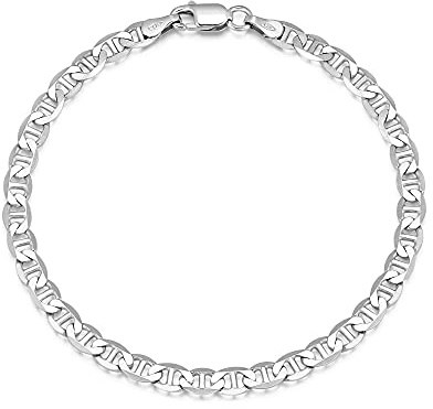 Stegpanzerarmband 4mm Breite - massiv 925 Silber, Länge wählbar 16-25cm