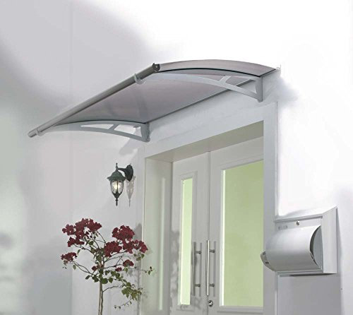 Canopia by Palram Auvent de Porte d'entrée Aquila 1.4m² Marquise de Porte, Protection Contre la Pluie et Le Soleil pour Maison, (Gris)