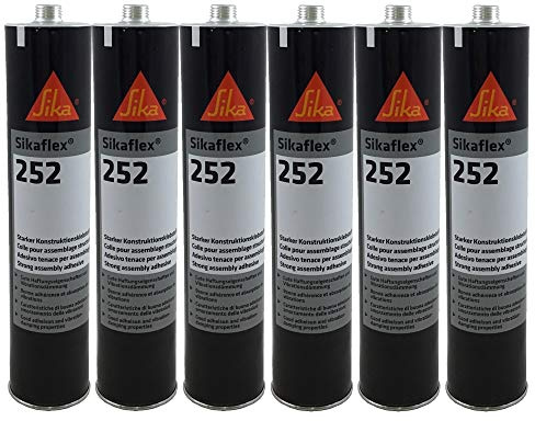 Sparset 6x Sikaflex 252 1K-PU Klebstoff Karosseriedichtmasse 300ml weiß