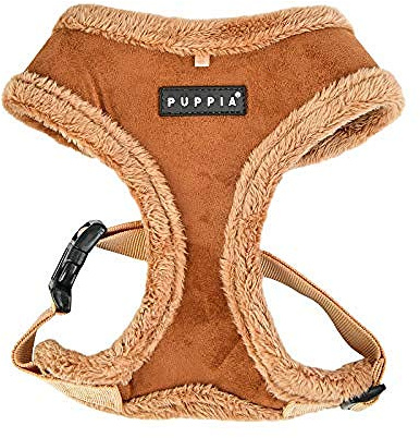 Puppia Hundegeschirr für kleine und mittelgroße Hunde - Terry Harness A - verstellbar und komfortabel Puppia Terry Harness A Braun M