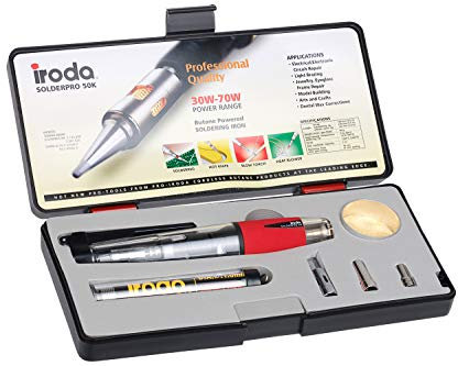 IRODA SolderPro 50 - Kit saldatore a gas butano, 30-70 W