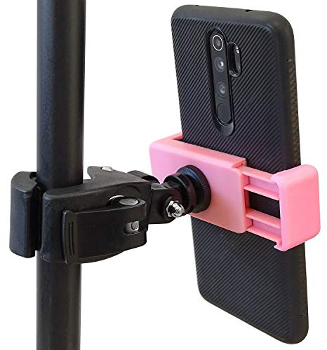 keepdrum PH01 PK Smartphone Halterung Handyhalter für Mikrofonständer Pink