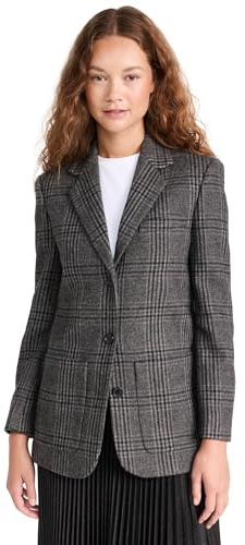 Theory Women's Elbow Patch Jacket, Charcoal Multi, 8