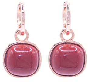 ZARZAMORA Pendientes Piedra Natural y Aro Dorado Goldfiled - Colgante Piedra preciosa Curativa, Energética y Protectora - Amuleto Ideal - Regalo Original