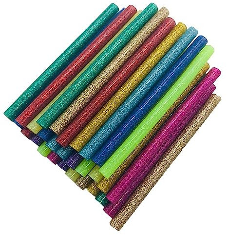 DHAEY Heißklebesticks Farbig, 50 Stück Bunte Heißklebestifte for elektrische Klebepistole, Bastelalbum, Reparaturwerkzeug, Glitzer-Klebestifte, Heißkleber, 7 x 100 mm