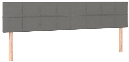 vidaXL Kopfteile Dunkelgrau 200x5x78/88 cm Stoff