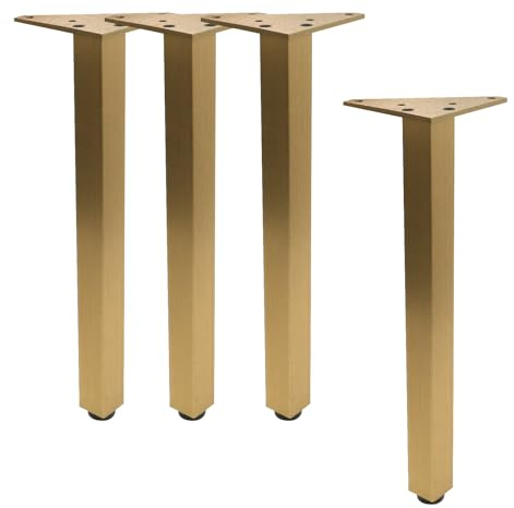 Geesatis 12 Inch Heavy Duty Adjustable Table Legs - Set of 4, 1000lbs Capacity, Aluminum Alloy Furniture Legs for Desks, Cabinets, Sofa & Bed with Pre-Attached Screws (Vintage Bronze)