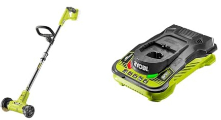 Ryobi RY18PCA-0 ONE+ Patio Cleaner with Wire Brush (Bare Tool), 18 V & RC18150 18V ONE+ Cordless 5.0A Battery Charger, Hyper Green/Grey