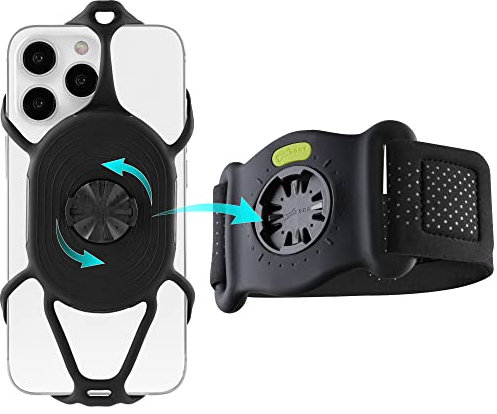 BONE Run Tie Connect Kit 2, Brassard Smartphone et Support Téléphone Sport Amovible avec Tie Connect, Maintien Sécurisé pour Running et Jogging, Compatible 4,7–7,2 Pouces