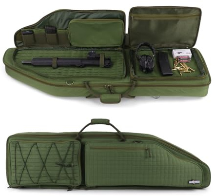 Winter Guncases 1982 Waffentasche Pro 130 cm - gepolsterte Gewehrtasche mit Lasercut Molle und vielen Zubehörfächern, abschließbare Langwaffentasche mit Rucksacktragesystem