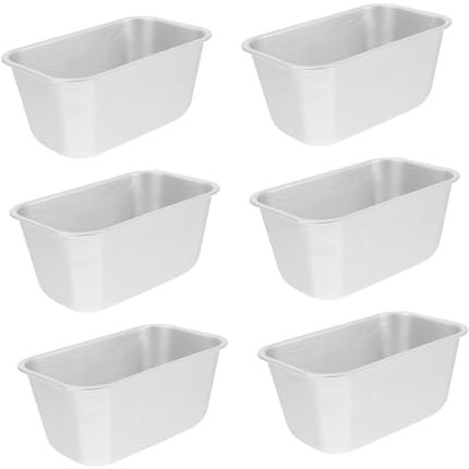 Cabilock 6piezas Molde Rectangular Para Hornear Pan y Pasteles Resistente y Duradero Para Repostería