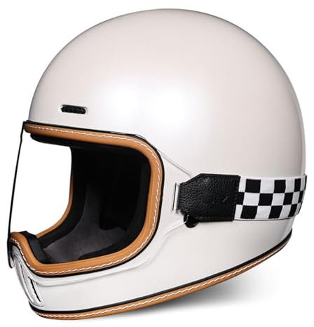 OZXDKJ Erwachsene Motorrad Integralhelme, Motorradhelm Klapphelme Mit Schutzbrille, Motorrad Halber Offener Helm, DOT/ECE-Zugelassen Open Face Helme, Herren Damen Lokomotive Helme Für Chopper Scooter